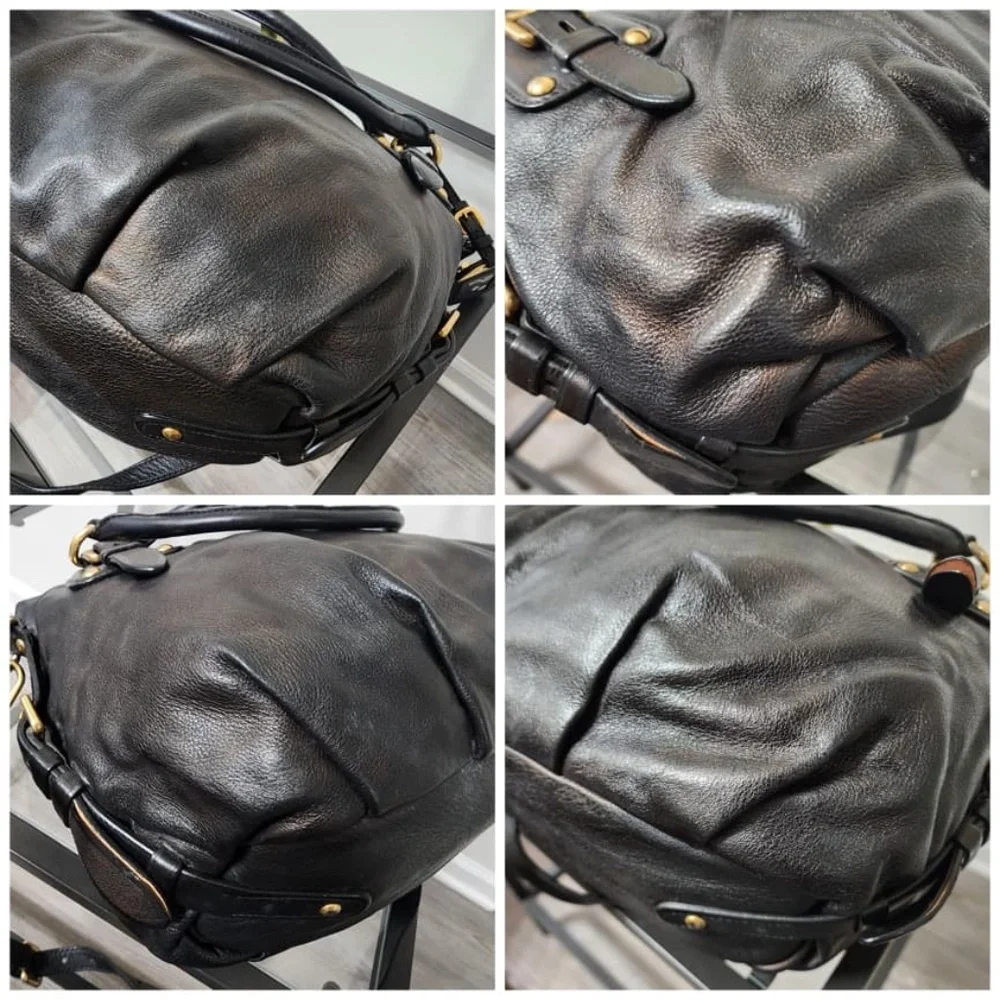 Authentic Prada Soft Calfskin Leather Satchel Bag iridescent